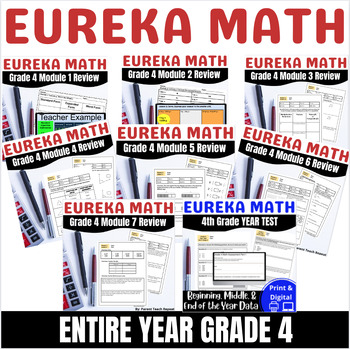Preview of FULL YEAR 4th Grade Engage NY {Eureka} Math Digital PDF BUNDLE Back to School