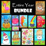ENTIRE YEAR ART BUNDLE | 12 EASY Directed Drawing & Waterc