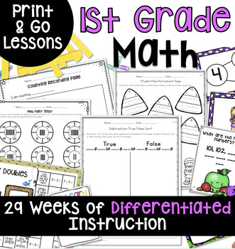 Preview of FIRST GRADE MATH ACTIVITIES AND CURRICULUM FOR THE YEAR MEGA BUNDLE