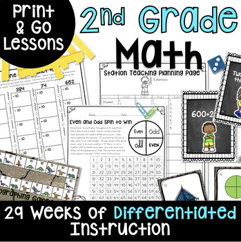Preview of 2nd Grade Math Curriculum Bundle⭐