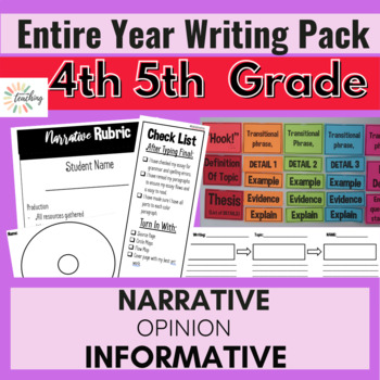 Preview of ENTIRE YEAR 4th 5th GRADE Writing Pack! Graphic Organizers Writing Focus Wall!