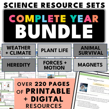 Preview of ENTIRE YEAR of Science Resources Bundle | Digital + Printable | Grades 2, 3, 4