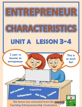 Preview of REAL WORLD LIFE SKILLS ENTREPRENEUR CHARACTERISTICS   UNIT A   LESSON 3-4