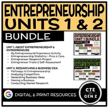 Preview of ENTREPRENEURSHIP BUNDLE: UNITS 1 & 2 - NO PREP, READY TO PRINT LESSONS