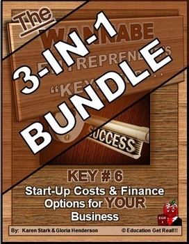 Preview of ENTREPRENEURSHIP - KEY 6 – Start-Up Costs & Finance Options 3-IN-1 BUNDLE