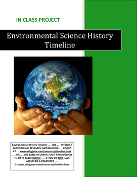 Preview of ENVIRONMENTAL SCIENCE HISTORY TIMELINE S.T.E.M. . . . 26-Pages . . .SALE $19.99
