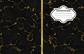 Preview of ENVO Composition Notebooks, Wide Ruled Composition Notebook, Black Marble Covers