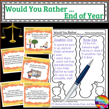 Preview of Would You Rather?  END of School Year Theme