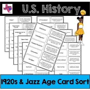 Preview of EOC U.S. History - 1920s & Jazz Age (Roaring Twenties) Card Sort