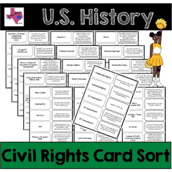 Preview of EOC U.S. History - Civil Rights Card Sort