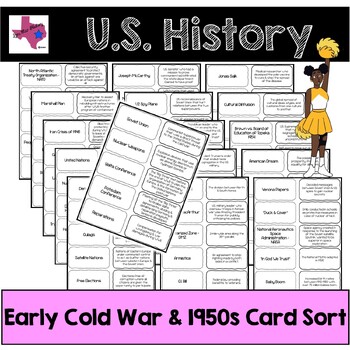 Preview of EOC U.S. History - Early Cold War & 1950s Card Sort