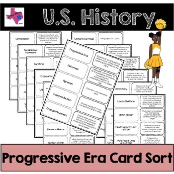 Preview of EOC U.S. History - Progressive Era Card Sort
