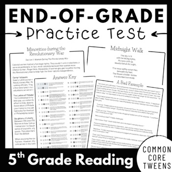 Preview of EOG Practice Test | 5th Grade Reading Comprehension Passages and Questions