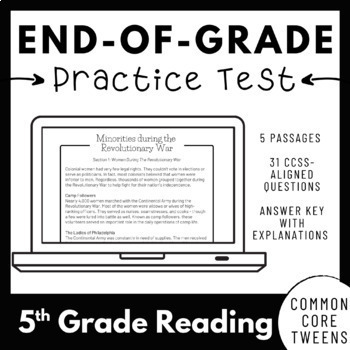 Preview of EOG Practice Test for 5th Grade Reading Comprehension | Google Classroom