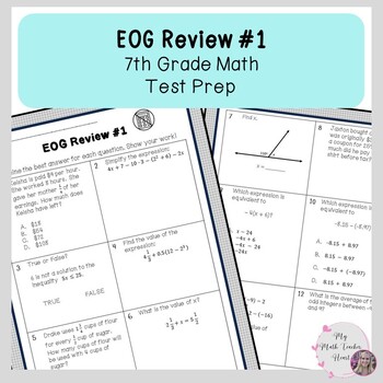 Preview of EOG Review 1 * Math 7 End of Grade