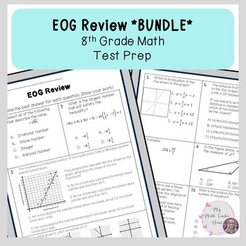 Preview of EOG Review *BUNDLE* | 8th Grade Math | Test Prep