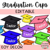 EOY Editable Graduation Caps - Hand-drawn Classroom Decor