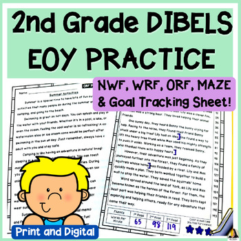 Preview of EOY MCLASS DIBELS 8 Practice 2nd Grade | NWF, WRF, ORF, MAZE Review Activities