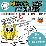 OWL THEME DOOR DECOR Bulletin Board Writing Activity:  Who