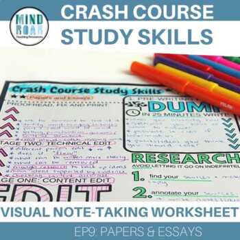 Preview of CrashCourse Study Skills Papers and Essays (episode 9)