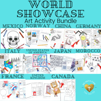 Preview of EPCOT's World Showcase Art Activity Bundle - 11 Easy Print & Make Activities