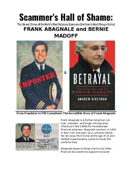 Preview of EPF Worksheet - FRANK ABAGNALE and BERNIE MADOFF (Scammers Collection) With KEY