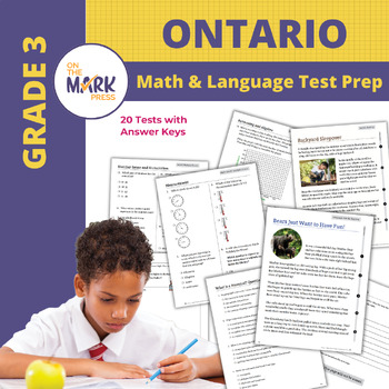 Preview of Ontario Grade 3 Math & Language Test Prep Bundle!