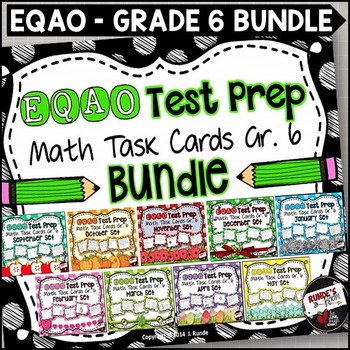 Preview of EQAO Daily Math Review Bundle Grade 6