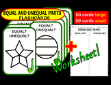 EQUAL AND UNEQUAL PARTS (OF A WHOLE) FLASHCARDS