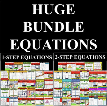 Preview of EQUATIONS GALORE!!!  SUPER BUNDLE DIFFERENTIATED ACTIVITIES PDF & GOOGLE SLIDES