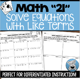 EQUATIONS WITH LIKE TERMS "21"
