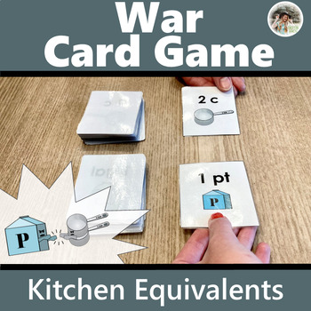 Preview of EQUIVALENCY WAR | Card Game | Recipe Conversion Activity
