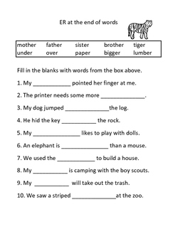 Preview of ER AR OR AIR EAR IRE Vocalic R Worksheets