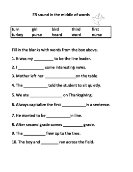 er ar or air ear ire vocalic r worksheets tpt