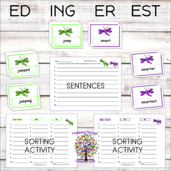 Preview of ER EST ED ING Inflectional Endings Word Work For Grammar