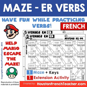 Preview of ER Verbs French/Verbes ER - Grammar/conjugation game + DISTANCE LEARNING