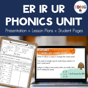 Preview of ER IR UR r controlled vowel Phonics Unit Lesson Plans