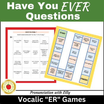 Preview of Vocalic ER: Artic Games for Have You EVER Questions (Present Perfect Games)