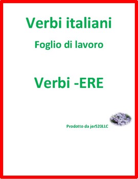 Preview of ERE Verbs in Italian Verbi ERE Worksheet