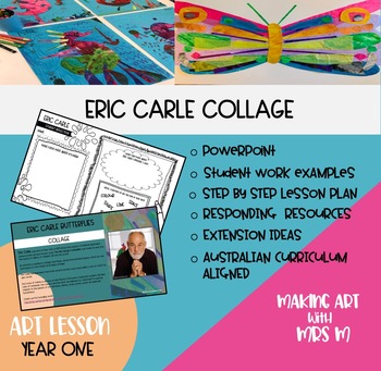 Preview of ERIC CARLE COLLAGE- YEAR ONE - Visual Art 4 Week Lesson