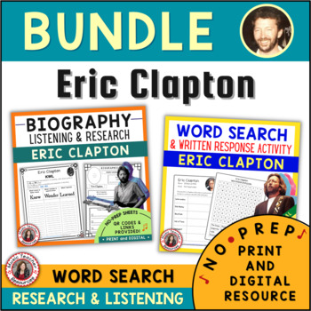 Preview of ERIC CLAPTON Music Activities and Worksheets BUNDLE