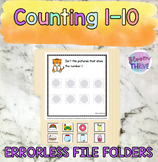 ERRORLESS Counting 1 - 10 file folders | Autism Work Stations