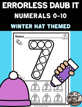 ERRORLESS WINTER HAT HATS NUMBER NUMERAL DAUB dot dab dob worksheets