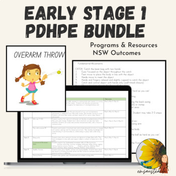 Preview of ES1 Kindergarten PDHPE Bundle - Fundamental Movement Cards, Programs