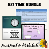 ES1 Kindergarten Time Bundle - PPT, Program & Worksheets (