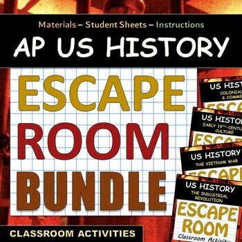Preview of ESCAPE ROOM BUNDLE - AP US History / APUSH - Classroom Activity and Game