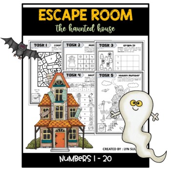 Preview of Halloween Escape Room : NUMBERS 1 - 20 (Kindergarten)