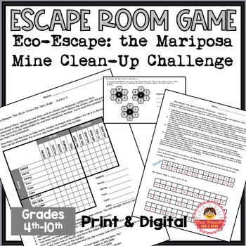 Preview of ESCAPE ROOM Challenge: Eco-Escape: The Mariposa Mine Clean-Up Challenge