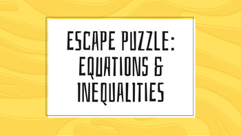 Preview of ESCAPE ROOM: Equations & Inequalities (digital and print)