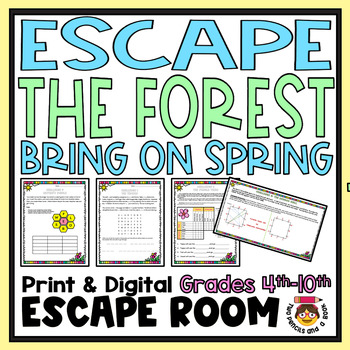 Preview of ESCAPE ROOM - Escape the Forest - Save Spring Print & Digital: End of Year